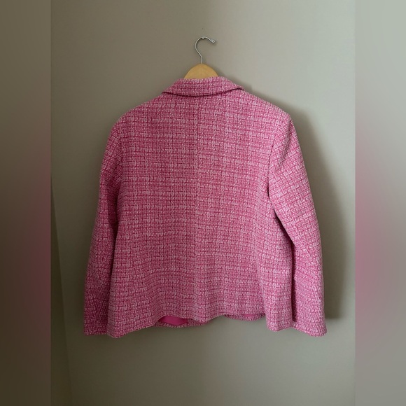 Free Assembly Women's Pink Tweed Blazer 2XL Mid-Length Business Jacket - Picture 9 of 9